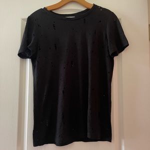 Forever 21 Distressed Black T-Shirt